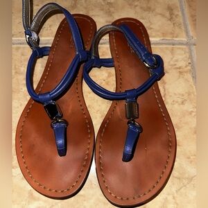 Coach Blue Leather Sandals, sz 6.5